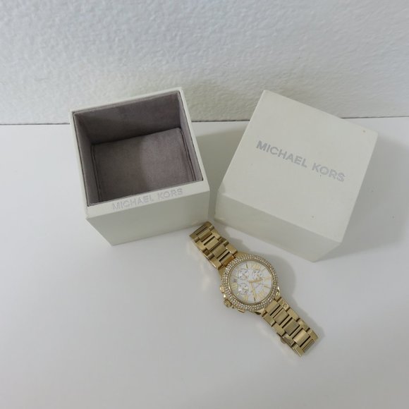 (#B) Michael Kors MK5756 Women\'s Gold-Tone Glitz Stainless Steel Bracelet main image 8